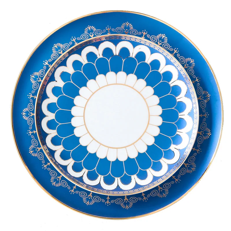 

8/10 inches,Luxury flat plate, home Dinner plate,Western Steak plate Chinese Porcelain Plates Round dishes Restaurant Tableware