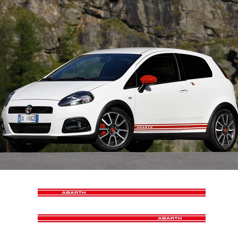 Виниловые наклейки для автомобиля 1 пара 2 шт. в полоску юбки FIAT 500 Abarth | Автомобили