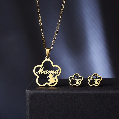 1 Rinhoo Лидер продаж Нержавеющая сталь Подвеска-ожерелье Jewelry для женщин Золото Шарм цепи цепочки и ожерелья для День матери Best подарки ювелирные изделия - Окраска металла: 1