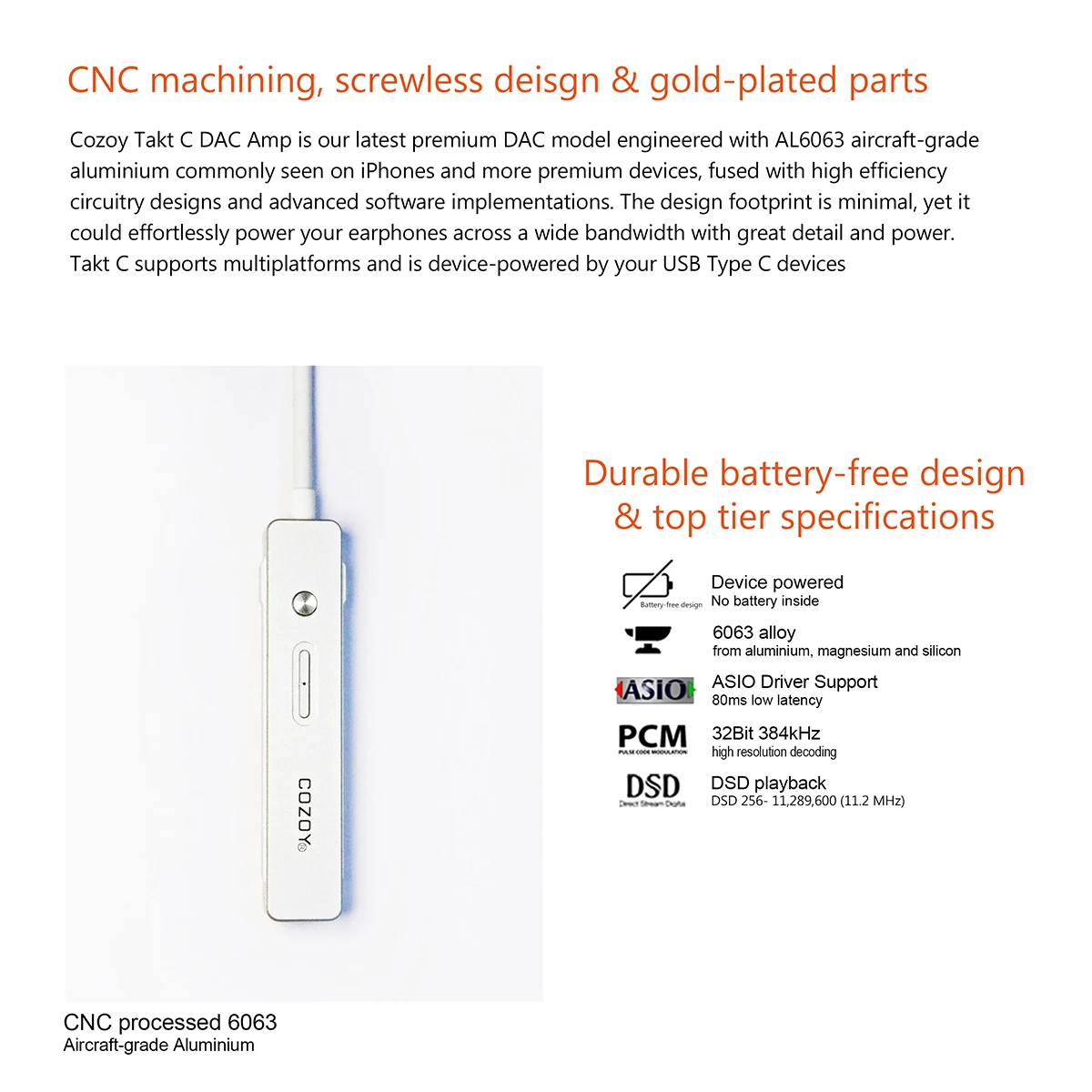 COZOY TAKT C SABRE9018Q2C портативный DAC Amp 32 бит/384 кГц DSD HiFi Декодер Усилитель Тип C/USB C 3,5 мм TRS разъем