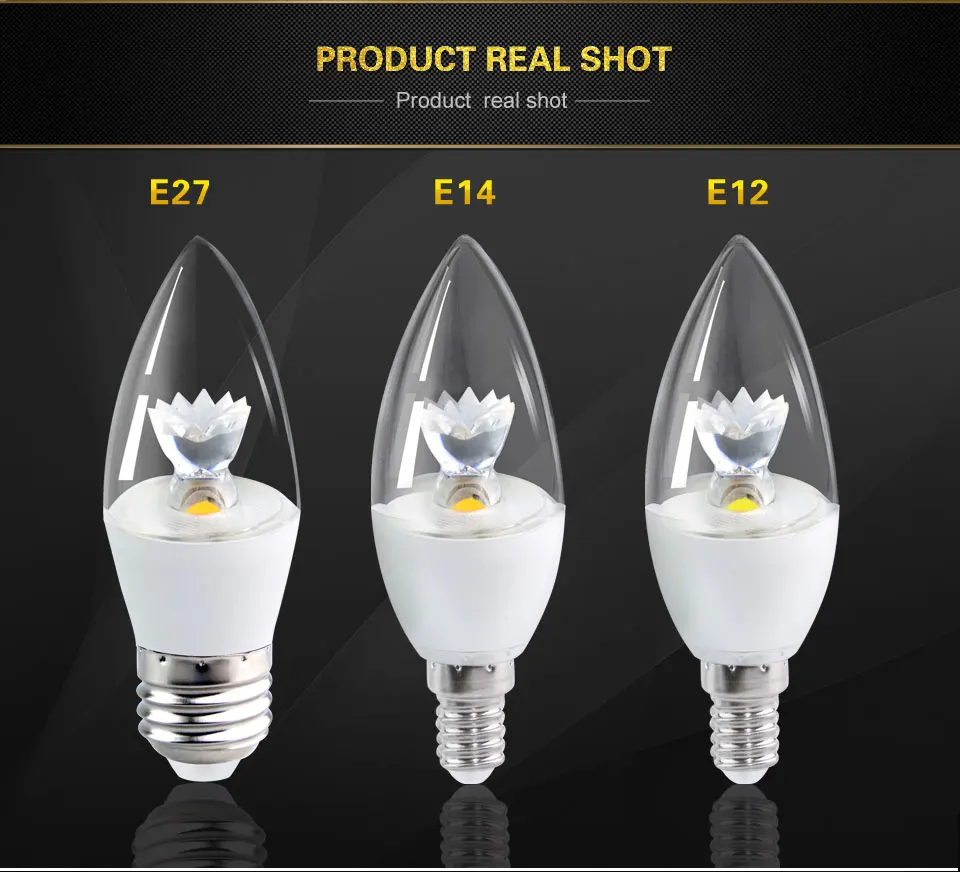 E27 Светодиодный светильник накаливания E14 E12 100-240V 220V 110V COB Чип свеча Эддисона лампочки 5W ампулы заменить 40W лампы накаливания