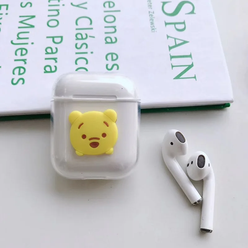 G Мультфильм милый 3D Микки Минни большие глаза Airpods Крышка для Apple беспроводной Bluetooth гарнитура Ipod анти-осень мягкая коробка оболочки - Цвет: G