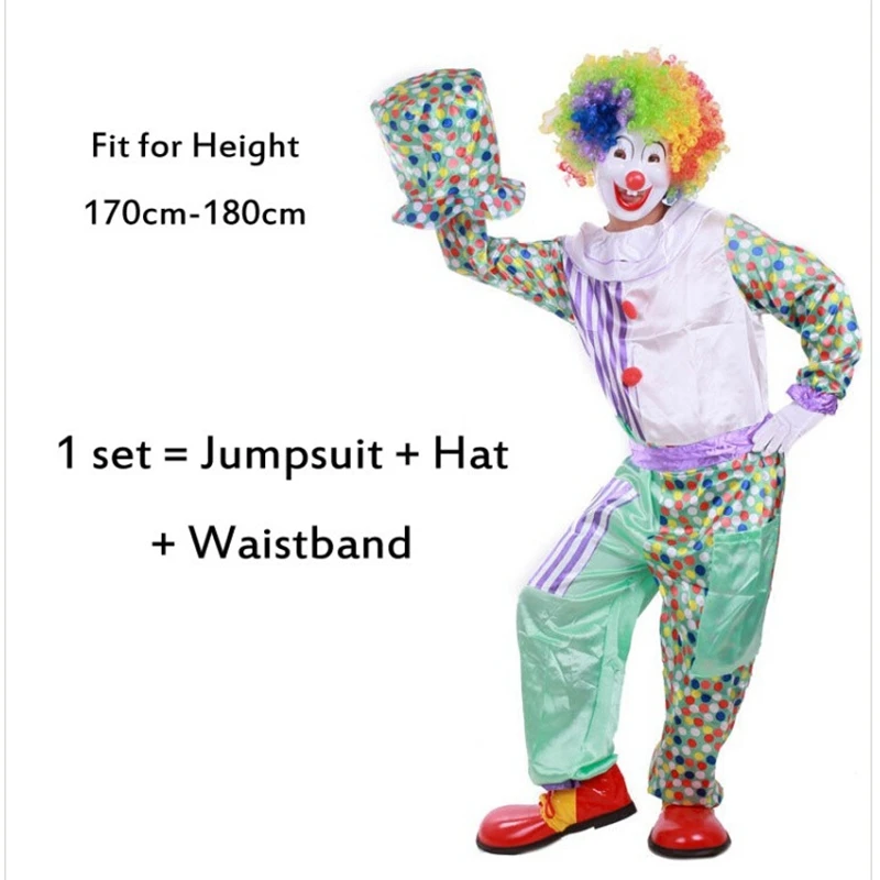 Хит продаж костюм клоуна на Хэллоуин для взрослых мужчин баффуд маскарад