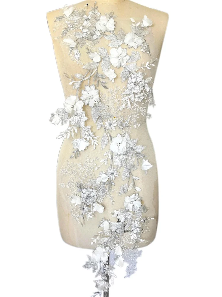 white Длинные, большие, 38x102 см, одежда, костюмы, вечернее платье для выпускного вечера, Декор, пришивные стразы, камни, Аппликации, нашивки для шитья, аксессуары Diy - Цвет: white