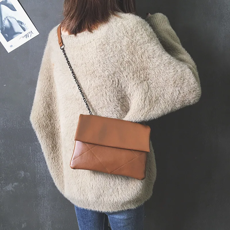 Simple Solid Chain bag 2019 Soft PU Leather Women Handbag luxury designer shoulder bags Fashion Casual Wild Crossbody Bag | Багаж и сумки