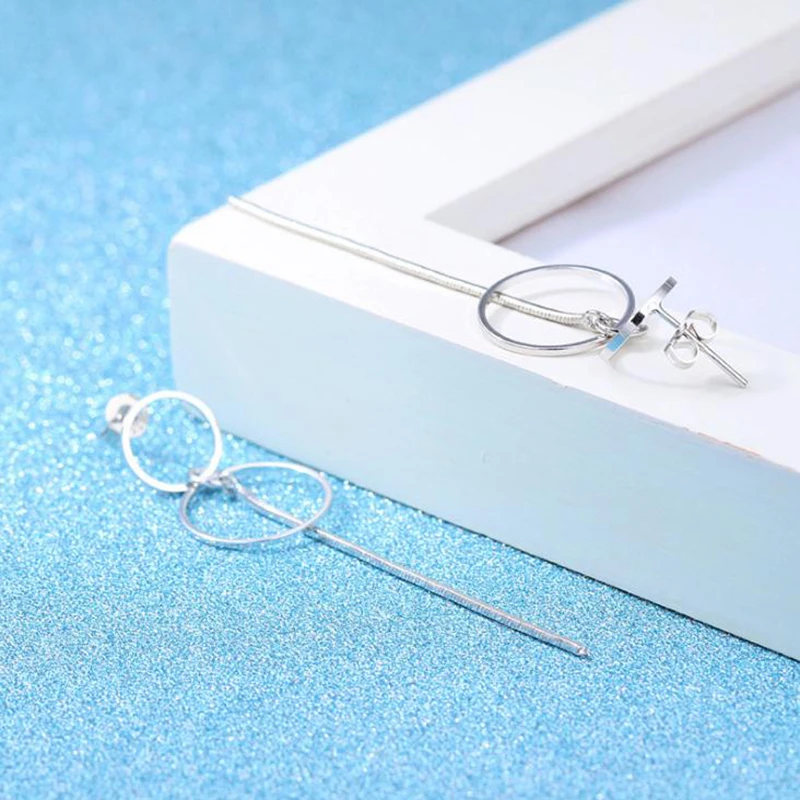 Женские длинные серьги boucle d'oreille SY590 изысканные Простые Модные из стерлингового
