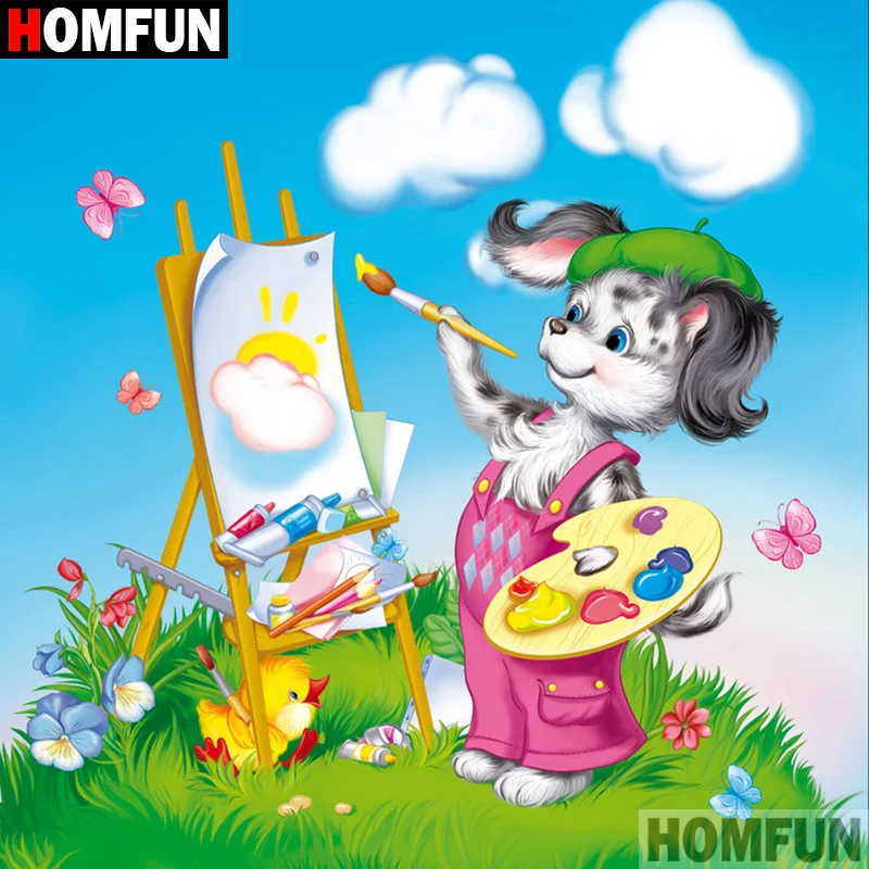 

HOMFUN 5D DIY Diamond Painting Full Square/Round Drill "Cartoon dog" 3D Embroidery Cross Stitch gift Home Decor A08572