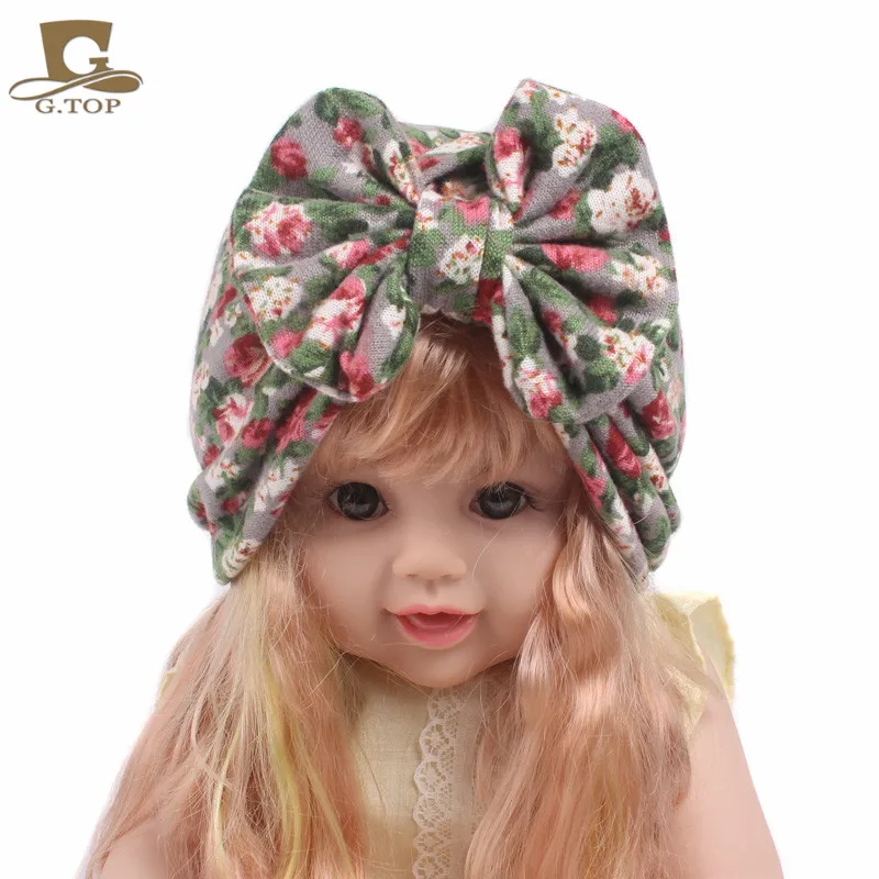 Новинка облегающая шапочка для девочек в винтажном стиле с большим бантом