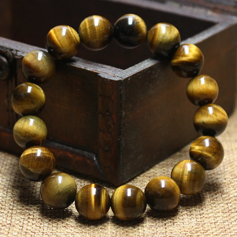 8mm Elastic Rope Tiger eyes Beads Bracelet Men Charm Natural Stone For Man Women Handmade Casual Jewelry Pulseras | Украшения и