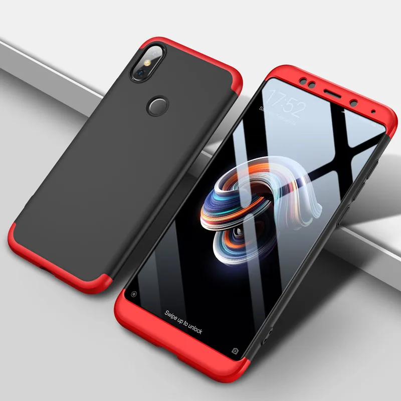 Чехол GKK для Xiaomi Redmi Note 5 Pro с полной защитой 360 противоударный ультратонкий жесткий