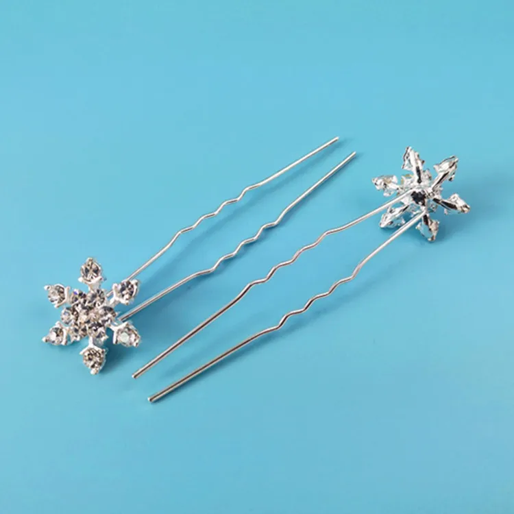 12 шт Снежинка Кристалл Стразы Свадьба Выпускной стильные девушки шпильки для