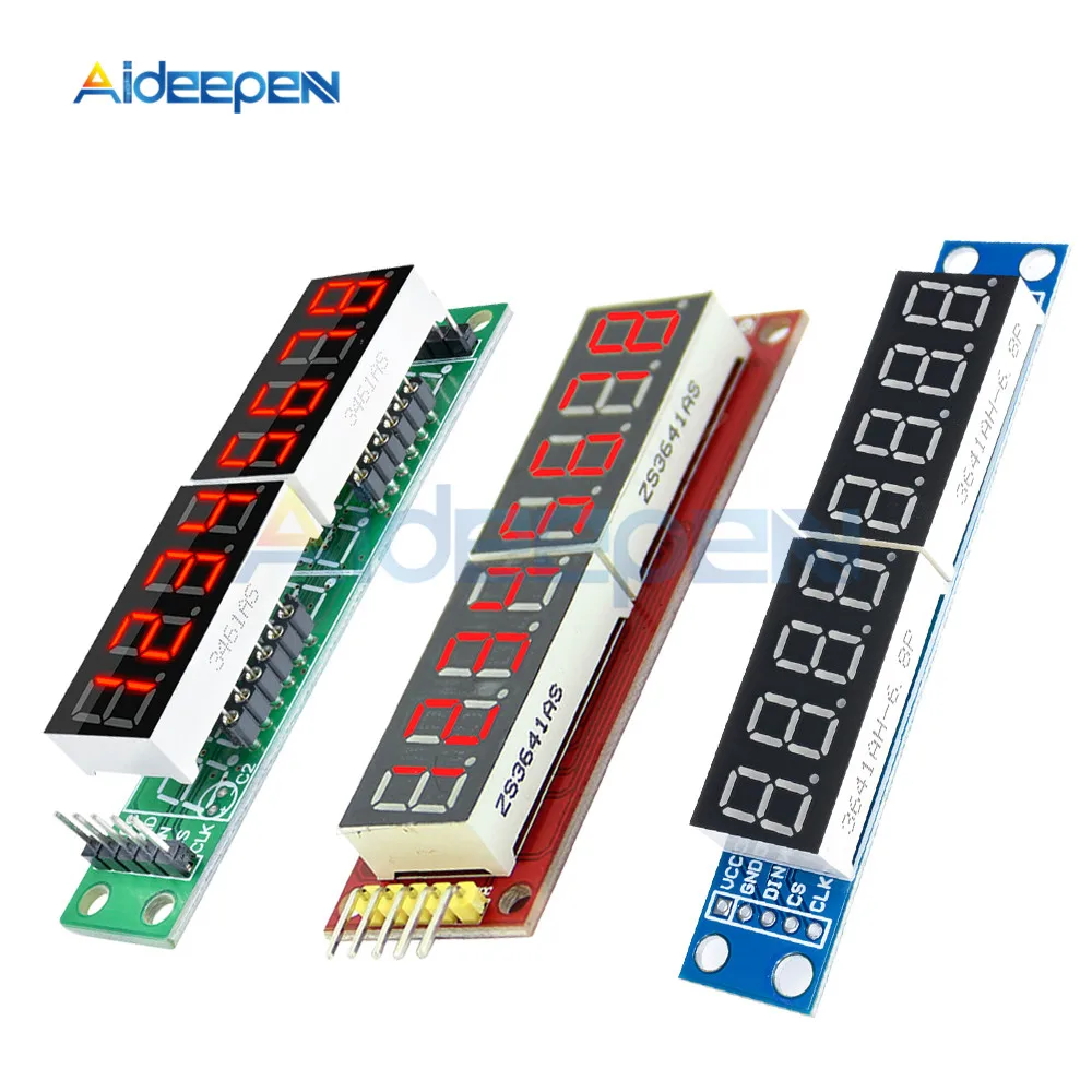 

MAX7219 Led Dot Matrix Module 8-Digit 7 Segment Digital LED Display Tube MCU For Arduino Red Green Blue Board
