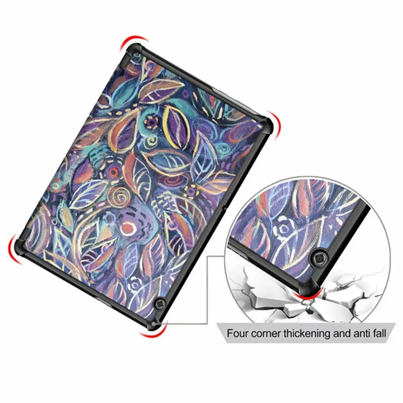 Кожаный чехол с рисунком для Huawei MediaPad T5 10 трехскладной подставкой L09 L03 W19 10|Чехлы