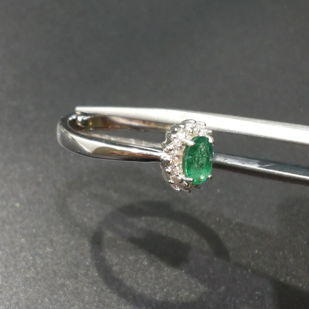 FLZB натуральный драгоценный камень изумруд ov 4*6 мм из стерлингового серебра 925