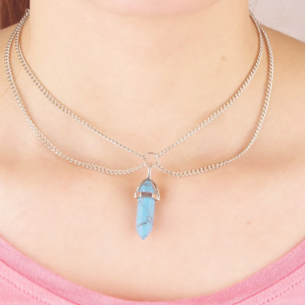 Женское Ожерелье чокер винтажное ювелирное изделие Двойная Цепочка Колье 2017