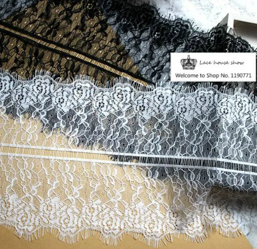 

Изысканные высококачественные кружевные аксессуары для ресниц с двойной костяной линией, ширина 20 см, ткань для одежды ручной работы «сдел...