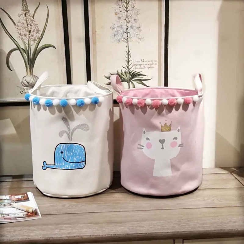 Складная корзина для белья с мультяшным рисунком ствол хранения стоящее ведро