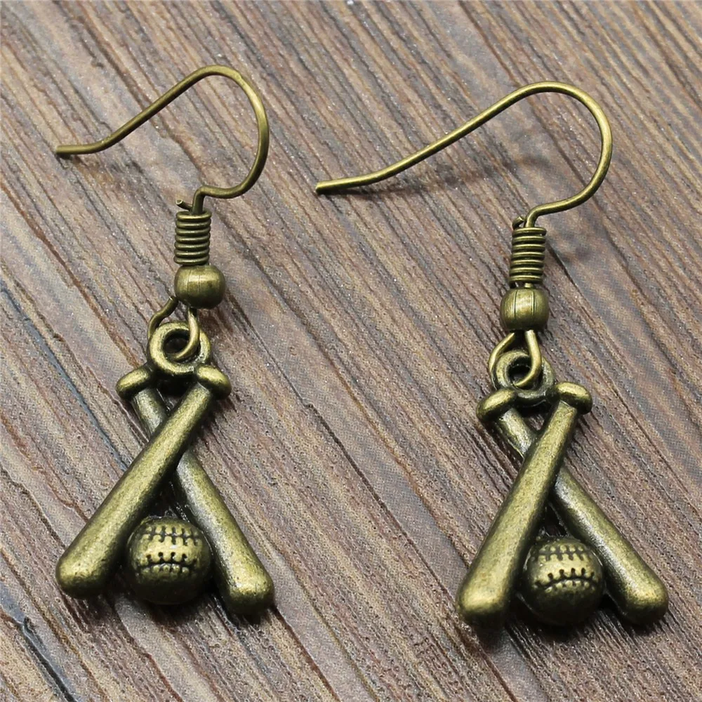 1 Pair Dropshiping Earrings Dangle Women Fashion Jewelry 19x13mm Baseball Drop | Украшения и аксессуары