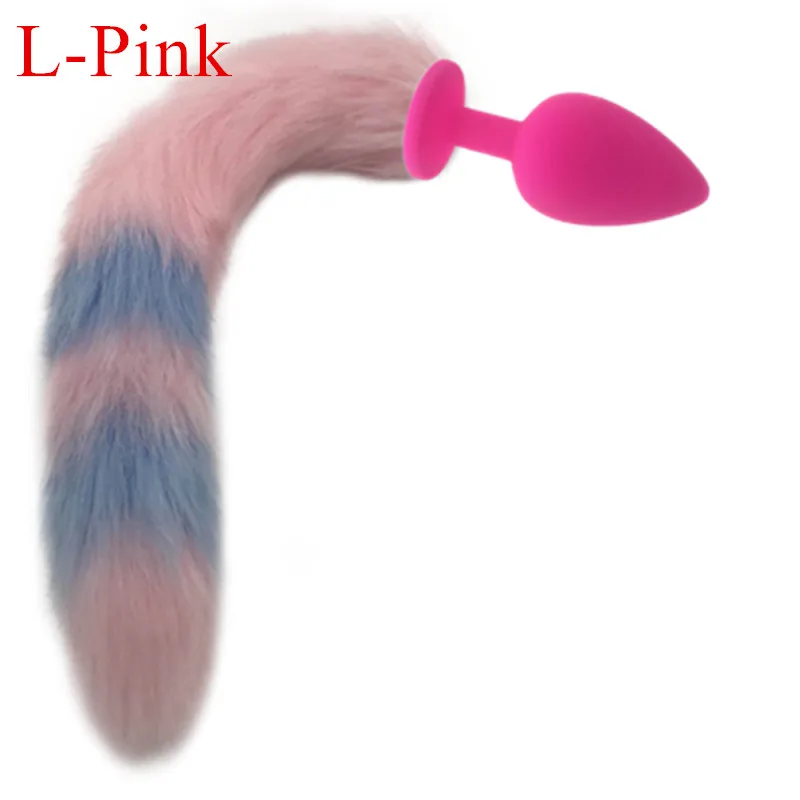 Black Pink Purple Anal Plug Fox Tail Silicone Sex Toy Butt Long 40cm Masturbation Device H8-198A | Красота и здоровье