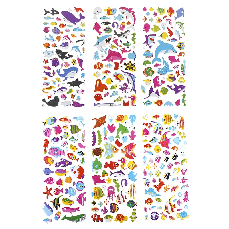 1 PC 3D Cartoon Fish Wall Kids Toys Bubble Stickers Teacher baby Gift Reward PVC Sticker Birthday gift | Игрушки и хобби