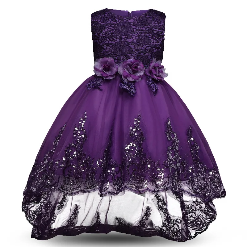 

Girls Swallowtail Dress 2018 Kids Tutu Birthday Princess Party Dress for Girls Lace Sequins Children Bridesmaid Elegant Dresses