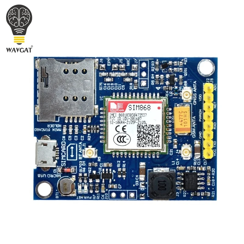 SIM868 GSM GPRS GPS BT сотовый Модуль MINI плата коммутационная вместо SIM808|Интегральные