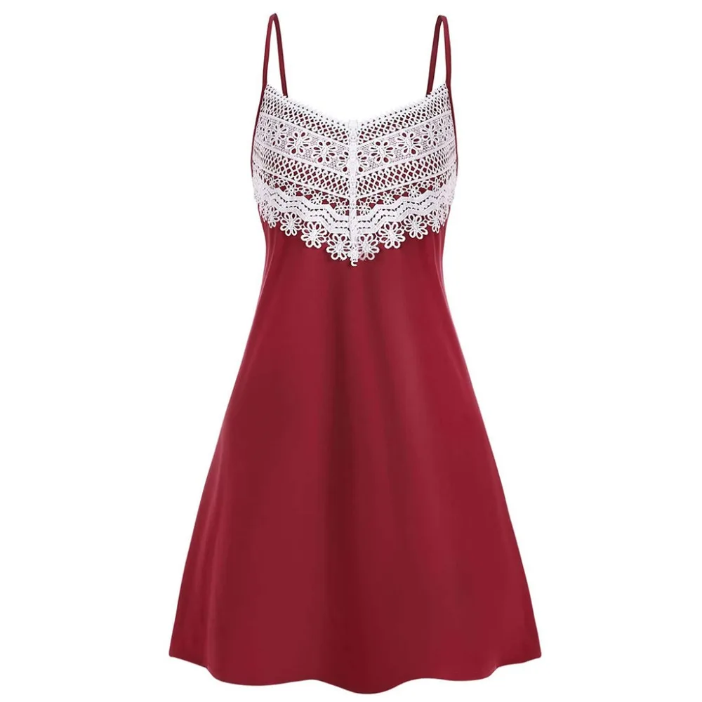 Новинка, Vestidos, женское платье с v-образным вырезом, сексуальное, модное, женское, вязанное крючком кружево, открытая спина, мини-платье-комбинация, камзол, платье без рукавов, BB4