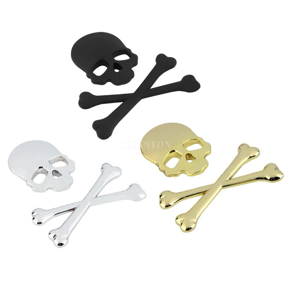 100 шт./лот 3d 3m череп металлический скелет Crossbones автомобиль мотоцикл наклейка