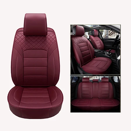 Wine Red Standard Роскошная Кожа PU автомобилей чехлы Универсальный Полный Чехлы для Cadillac Escalade Alfa romeo 145 146 147 148 155 156 159 164 - Название цвета: Wine Red Standard