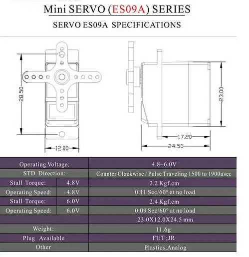 1 шт. EMAX ES09A аналоговый Swash сервопривод 2 2/2 4 Кг. См установочный крутящий момент для