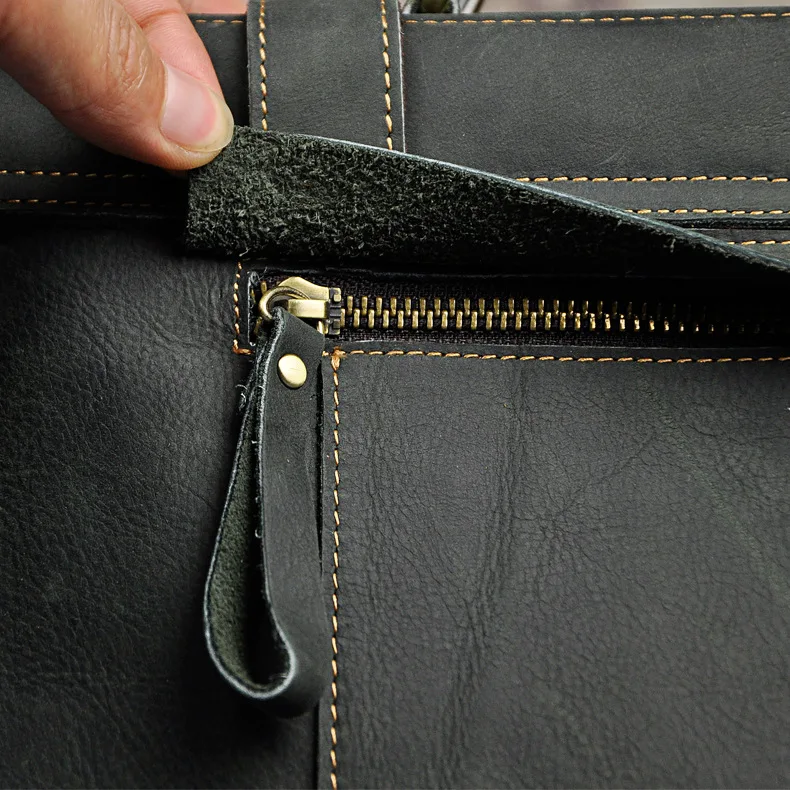 Crazy horse leather men briefcases business 13 inch laptop handbag genuine leather crossbody bag portable shoulder messenger bag