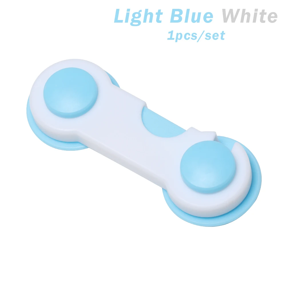 light blue white 1 шт. многофункциональный детский замок для безопасности, замок для шкафа, двери, окна, ящика, защитные замки, защитная защелка - Цвет: light blue white