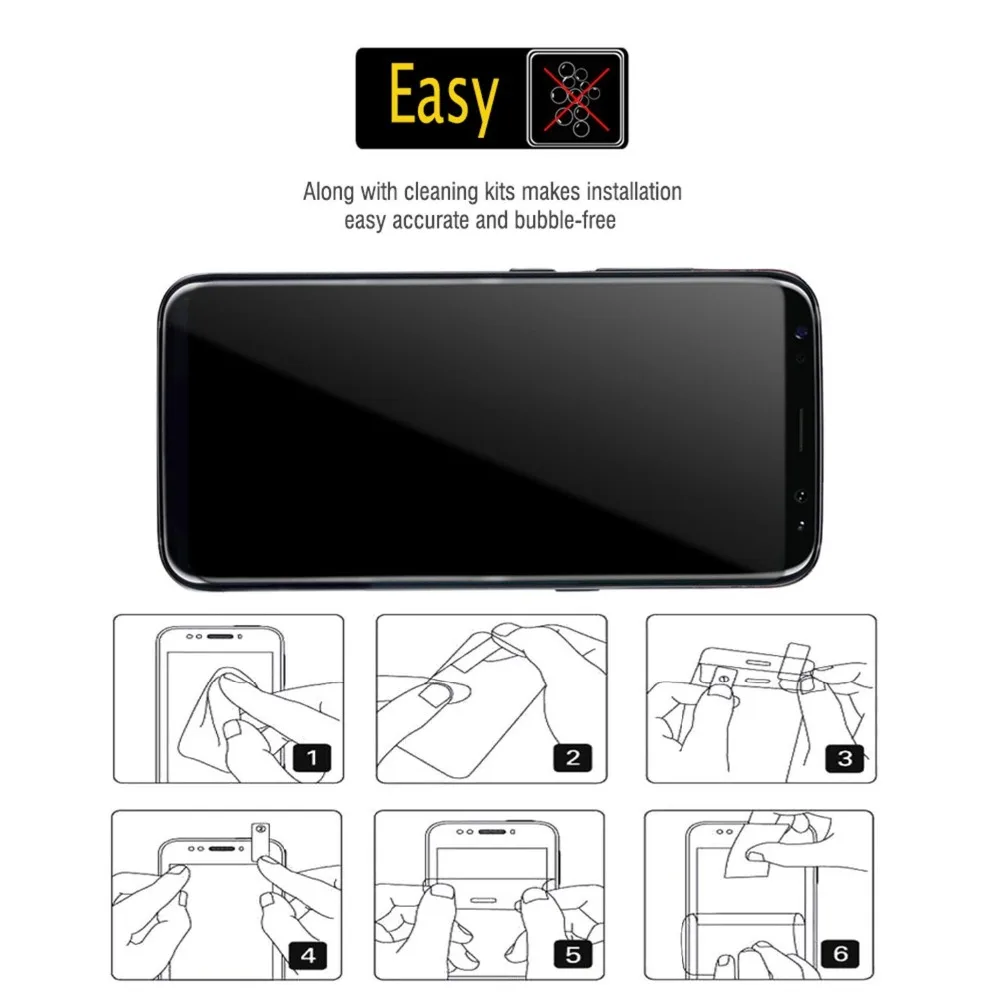 Полный клей/клей полное покрытие закаленное стекло для samsung Galaxy S9 S9PLUS S8/S8 Plus note8 3D