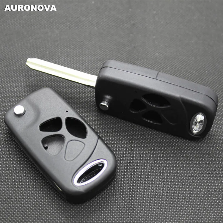 

AURONOVA New Upgrade Flip Folding Key Shell for Toyota Camry 3 Buttons Modified Remote Car Key Case