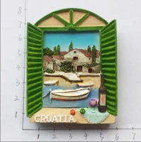 croatian window fridge magnet 3d resin handmade refrigerator magnetic stickers home decor