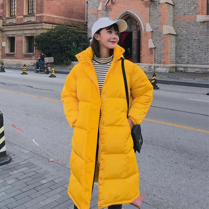 2018 Korean Style Fashion Winter Jacket Women Down Parkas Oversize Cotton Padded Long Coat Casual Loose Warm Overcoats | Женская одежда