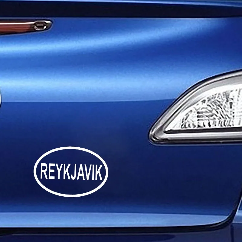 YJZT 13.3CM*9CM REYKJAVIK CITY COUNTRY CODE OVAL VINYL DECAL CAR STICKER Black Silver C10-01320 | Автомобили и мотоциклы