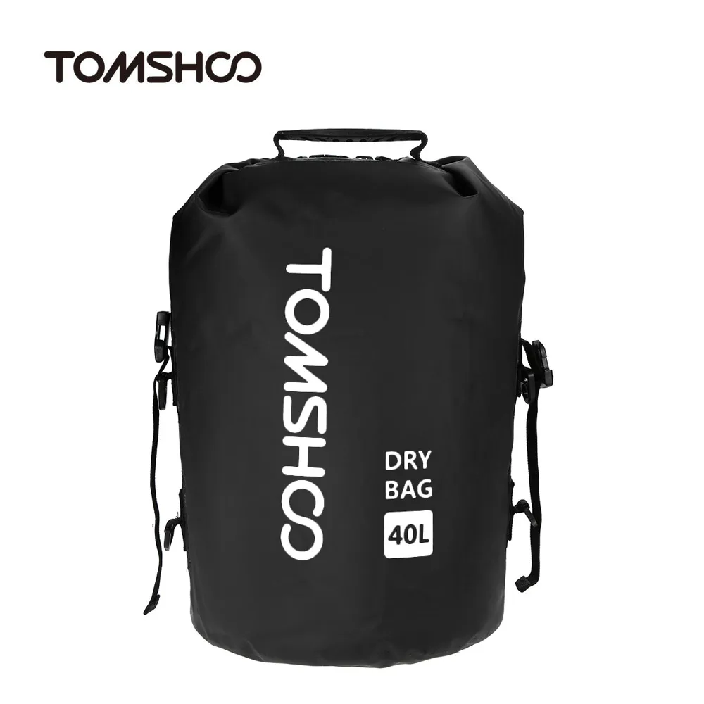 Черный цвет TOMSHOO 40L Открытый Водонепроницаемый сухой мешок для хранения для плавания для рафтинга, гребли, каякинга, каноэ, кемпинга, наборы для путешествий - Цвет: Черный цвет