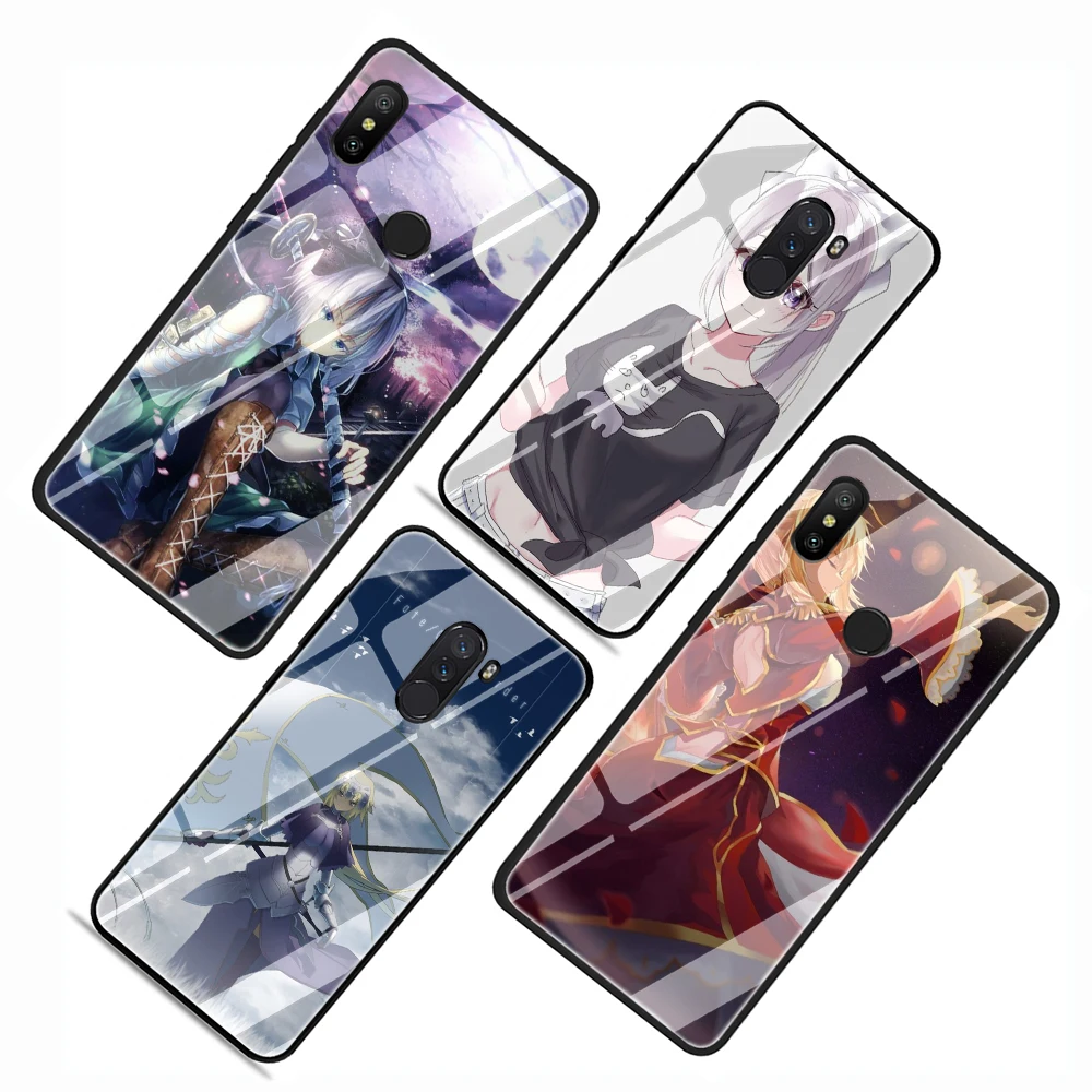 Fate Grand Order Anime Tempered Glass Phone Cover Case for Xiaomi Mi 8 9 A1 5X A2 6X Redmi 4X 6A Note 5 6 7 Pro Pocophone F1
