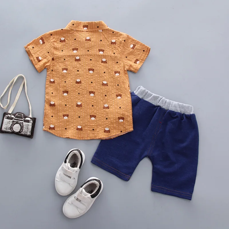 Lovely Cartoon Printed Kids Clothing 2pcs Baby Boys Clothes Sets Short Sleeve T Shirt+Pants Fashion Child Boy Outfit Suits Z481 | Детская