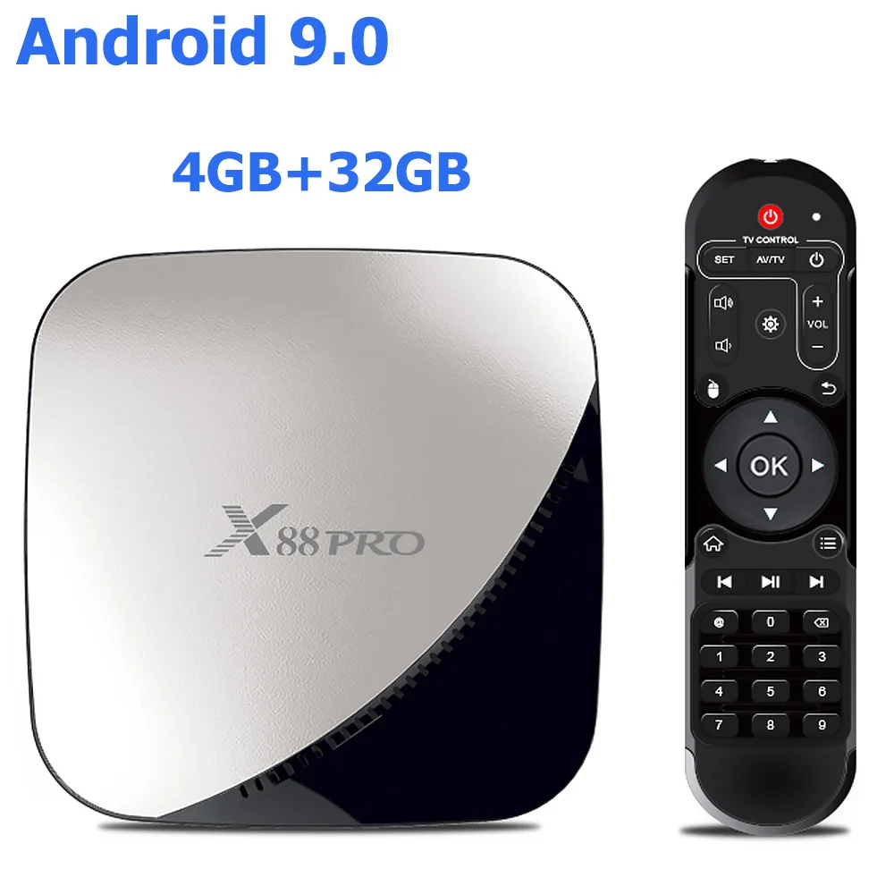 Smart tv box X88 PRO Android 9,0 wifi 2,4 и 5G RK3318 Четырехъядерный 4K 1080P Full HD Netflix YouTube медиаплеер телеприставка - Цвет: 4G 32GB TV BOX