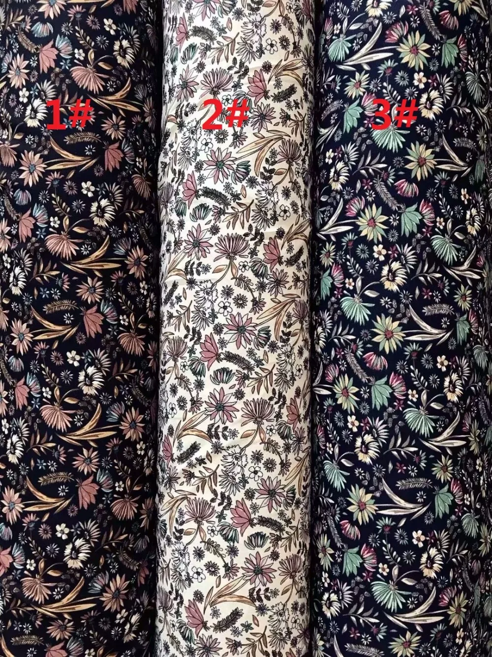

145cm width fabric flowers pattern can't see through with out stretch for autumn skirt suit-dress headband CH-7835