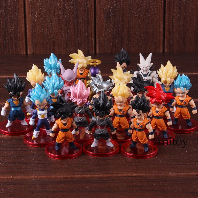 Аниме Dragon Ball Z Супер Saiyan Son Goku ультра инстинкт Гохан Вегета Vegetto синий Фриза Zamasu ПВХ Фигурки игрушки 21 шт./компл