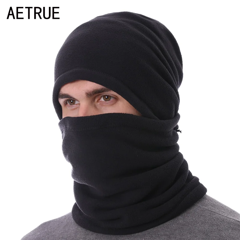 Зимняя вязаная шапка AETRUE Шапка-бини для мужчин и женщин Балаклава мужские шапки