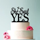 She Said Yes Topper для торта, обручальное кольцо для свадебного торта, свадебные украшения, вывеска для торта