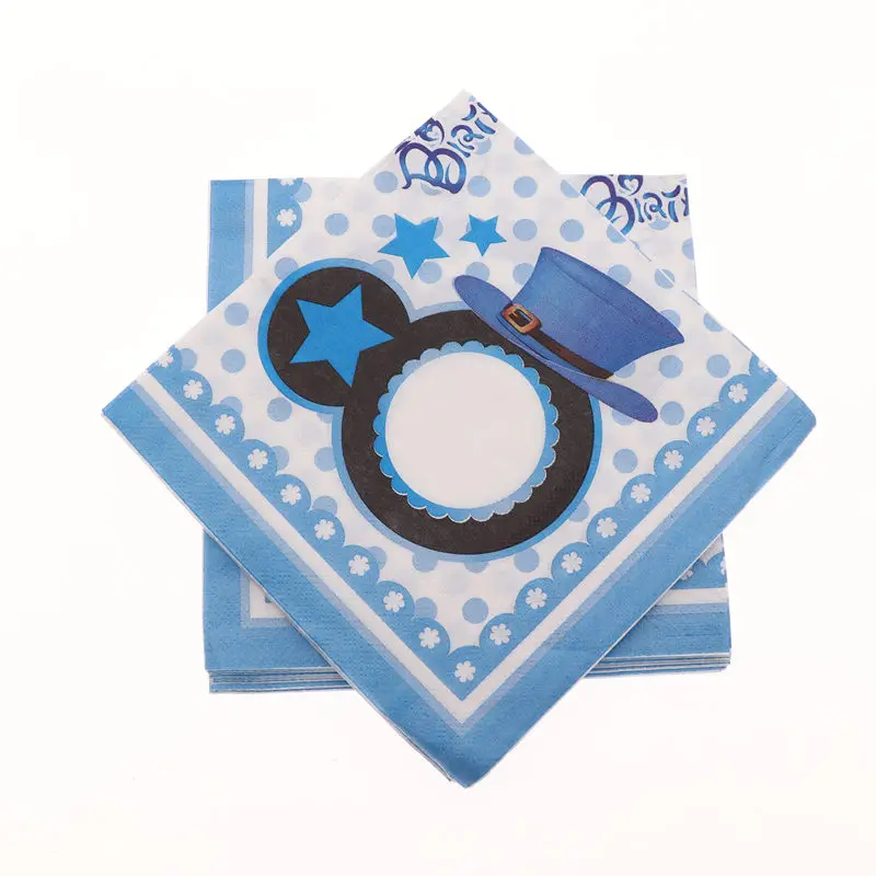 napkins20pcs 40pcs Minnie Mlckey Cartoon theme Disposable tableware Cup plate napkins for baby shower decoration supplies home - Цвет: napkins20pcs