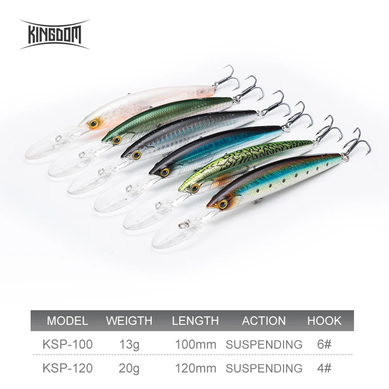 Kingdom New Jerkbaits 100DR рыболовные приманки 100 мм 120 приостанавливающие гольян воблеры