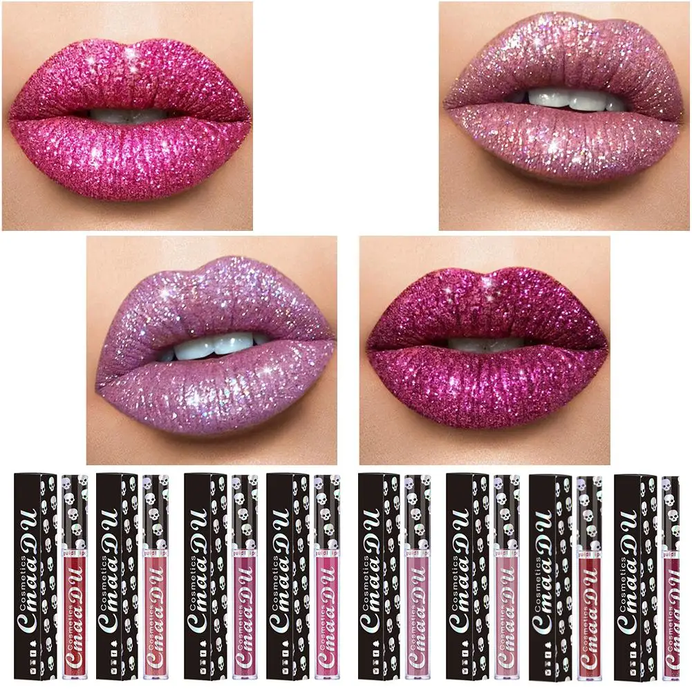 Распродажа сексуальная губная помада в форме скелета 8 цветов телесный металлик