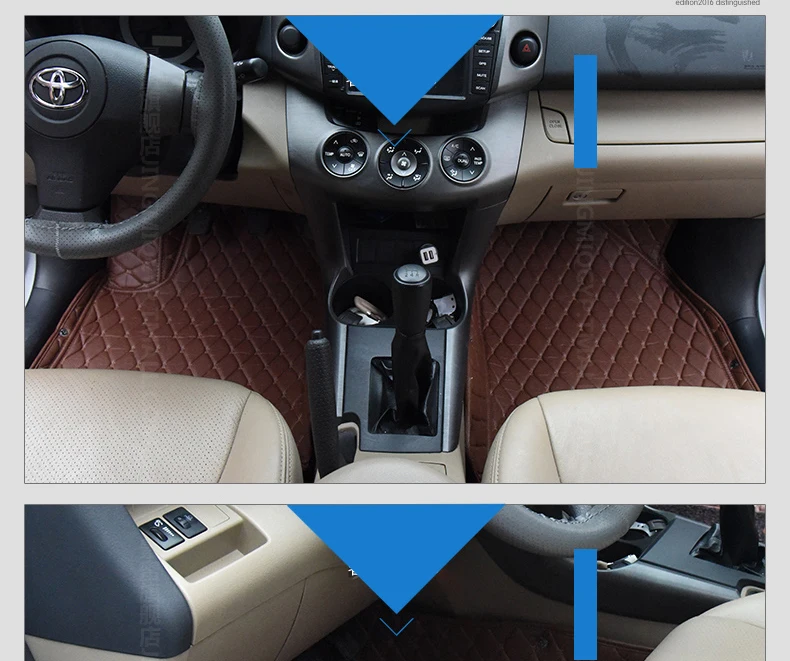 Lsrtw2017 кожаные автомобильные коврики для toyota rav4 2005 2006 2007 2008 2009 2010 2011 2012 xa30 коврик ковер аксессуары для ног