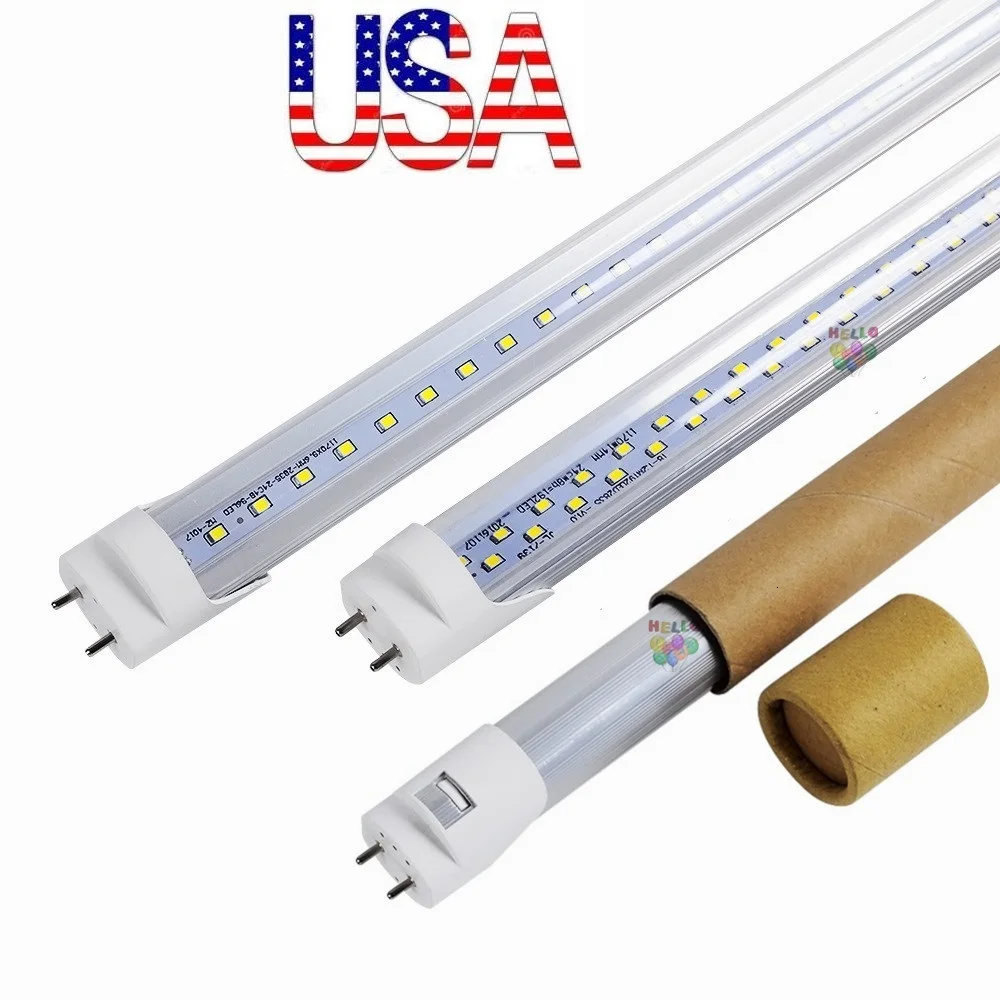 

Stock In US + bi pin 4ft led t8 tubes Light 18W 22W 28W Double Rows T8 Replace regular Tube AC 110-240V UL FCC